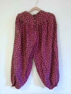 RARE 80s Betsey Johnson Punk Label Pants Pink Floral High Waist Vintage XS